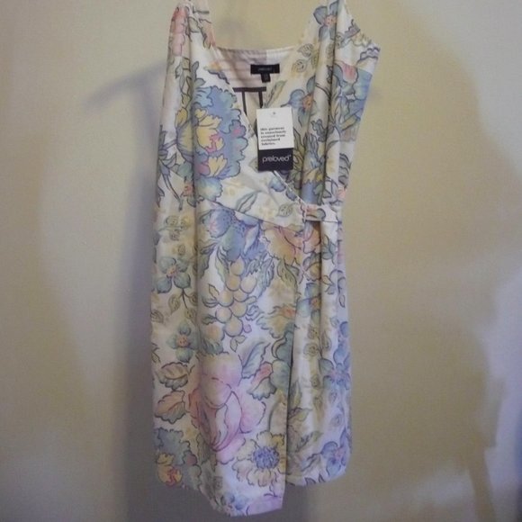 NWT Floral OAK Handmade Pastel Cottagecore Wrap Dress - Picture 2 of 11